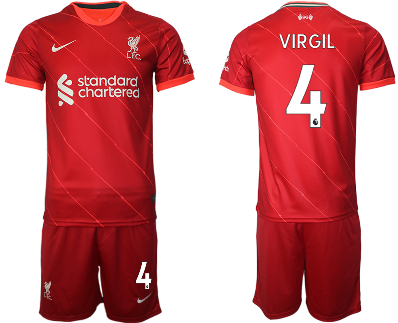 Men 2021-2022 Club Liverpool home red #4 Soccer Jersey